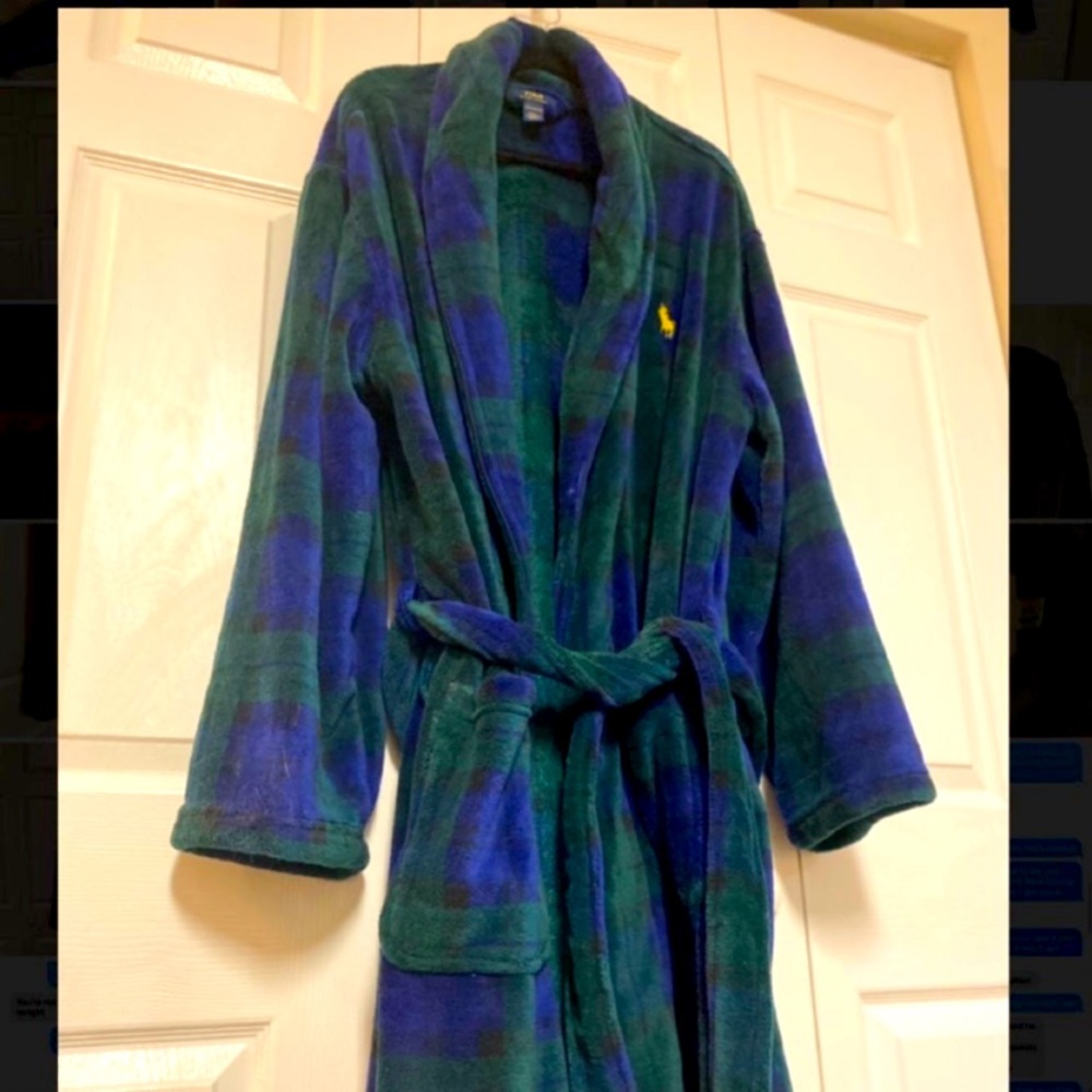 Polo Ralph Lauren microfiber plaid soft Robe
